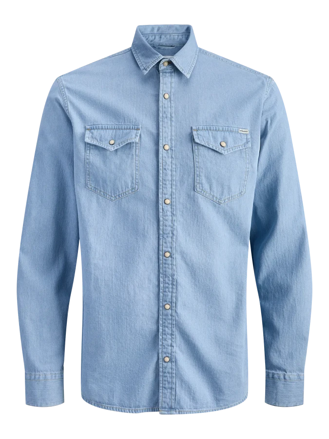 Afbeelding van 12138115 - Sheridan Shirt  - Light Blue - Overhemd Lange Mouw - Jack & Jones